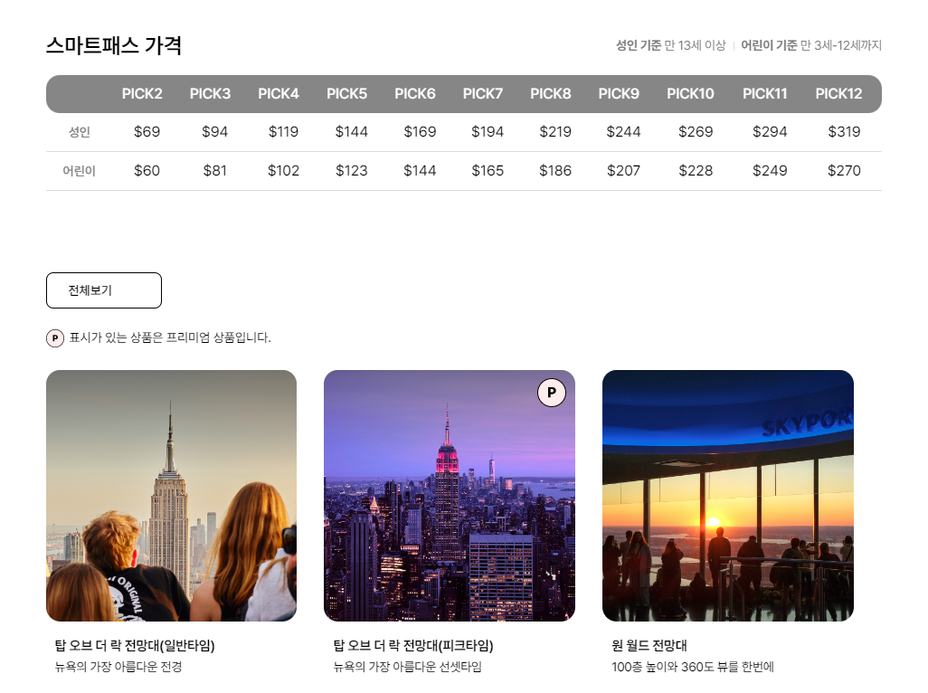 스마트패스 상품 가격