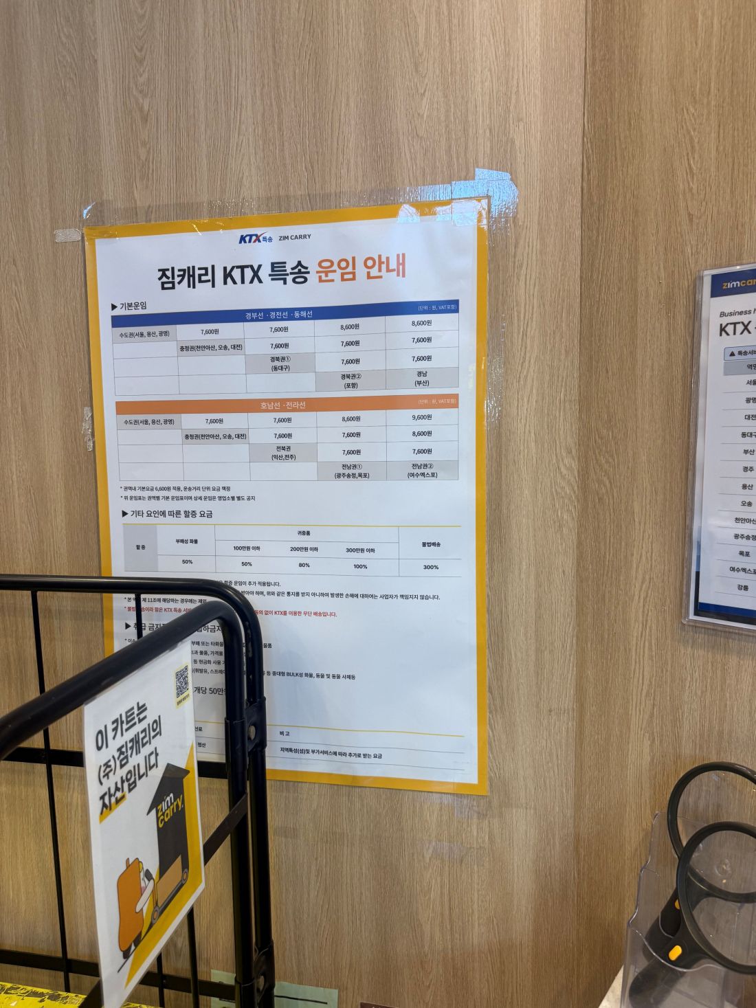전국으로 당일 택배 보내는 방법 KTX 특송 요금표