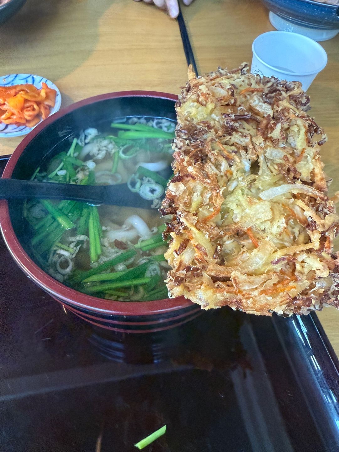 바다가 보이는 송정 흑송우동소바 가성비 맛집 야채튀김운동